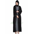 Designer shrug abaya- grey-black Designer shrug abaya- grey-black