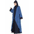 Designer shrug abaya combo- Navy-blue Designer shrug abaya combo- Navy-blue
