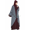 Designer shrug abaya combo- wine-grey Designer shrug abaya combo- wine-grey