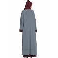 Designer shrug abaya combo- wine-grey Designer shrug abaya combo- wine-grey