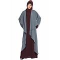 Designer shrug abaya combo- wine-grey Designer shrug abaya combo- wine-grey