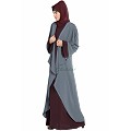Designer shrug abaya combo- wine-grey Designer shrug abaya combo- wine-grey