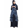 Shrug abaya combo-navy blue print Shrug abaya combo-navy blue print