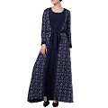 Printed shrug abaya- navy blue Printed shrug abaya- navy blue