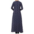 Printed shrug abaya- navy blue Printed shrug abaya- navy blue