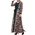 Printed shrug abaya- green-multi color Printed shrug abaya- green-multi color