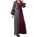 Designer shrug abaya- grey-burgundy color Designer shrug abaya- grey-burgundy color