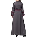 Designer shrug abaya- grey-burgundy color Designer shrug abaya- grey-burgundy color