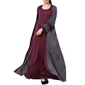 Designer shrug abaya- grey-burgundy color Designer shrug abaya- grey-burgundy color