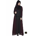 Shrug abaya-black and maroon check