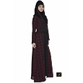 Shrug abaya-black and maroon check