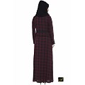 Shrug abaya-black and maroon check