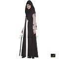 Abaya- dark grey colored with beige Print Abaya- dark grey colored with beige Print