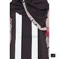 Abaya- dark grey colored with beige Print Abaya- dark grey colored with beige Print