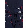 Floral printed Shrug abaya- navy blue