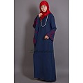 Embroidered abaya with Butterfly sleeves- Blue Embroidered abaya with Butterfly sleeves- Blue