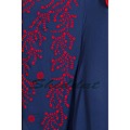 Embroidered abaya with Butterfly sleeves- Blue Embroidered abaya with Butterfly sleeves- Blue
