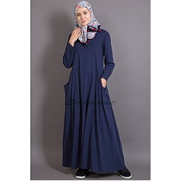 Travel abaya in Jersey - Navy Blue Travel abaya in Jersey - Navy Blue