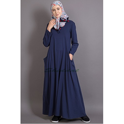 Travel abaya in Jersey - Navy Blue