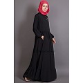 Bohemian abaya with balloon sleeves-Black Bohemian abaya with balloon sleeves-Black