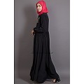 Bohemian abaya with balloon sleeves-Black Bohemian abaya with balloon sleeves-Black