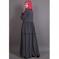 Bohemian abaya with balloon sleeves-Grey Bohemian abaya with balloon sleeves-Grey