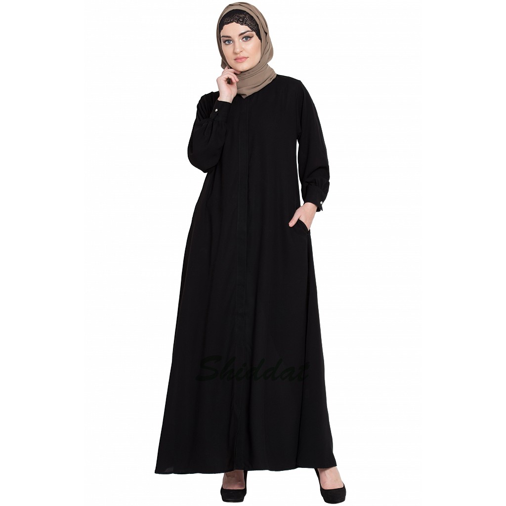 Front Open Abaya- Buy Front open Cardigan abaya- Black color online at ...