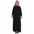 Party wear Dubai abaya- Black-Mauve color Party wear Dubai abaya- Black-Mauve color