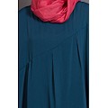 Asymmetrical abaya with Yoke design and panels- Teal Blue