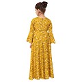 Mustard printed Umbrella Dress abaya for kids